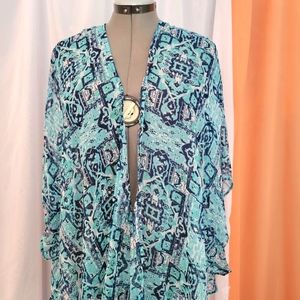 Blue sheer Kimono/Topper